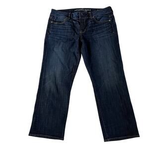 American Eagle Dark Wash Cropped Artist Jean Sz 14 Stretch